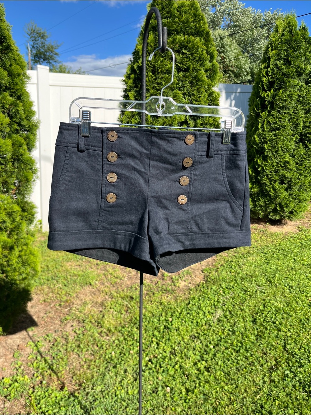90’s Women's Navy Sailor Button Front Shorts